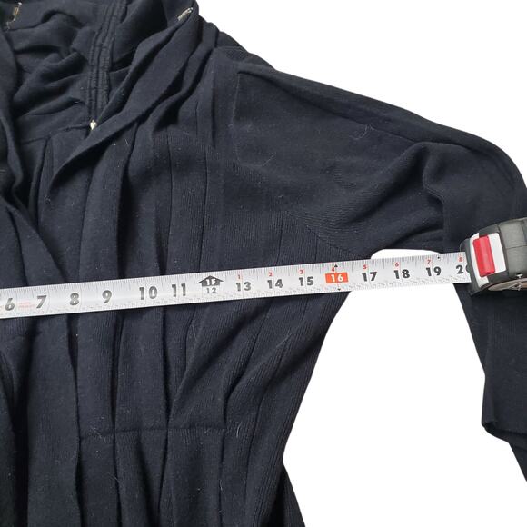 Anthropologie Moth Puckered And Pleated Navy Belted Cardigan - Medium - Picture 7 of 7